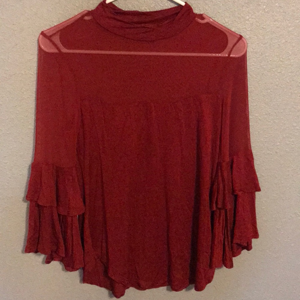 Red flowy top/ arms